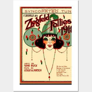 Ziegfeld Follies Vintage 1918 Entertainment Advertising Print Posters and Art